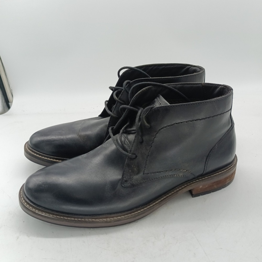 Florsheim Mens 14430 001 Black Leather Chukka Desert Boots Size 9M z3